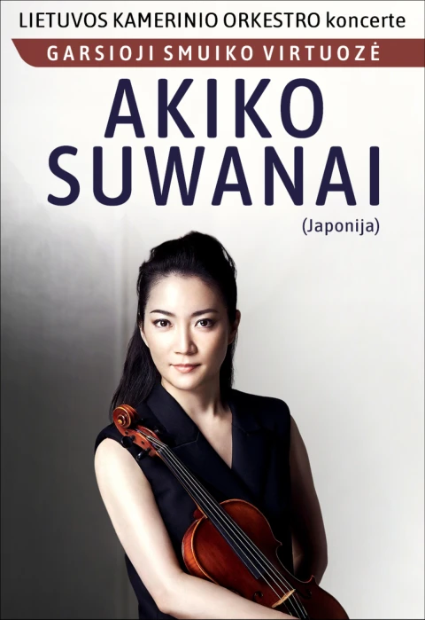 Pirkti bilietus LKO koncerte – ypatingu virtuoziškumu kerinti smuiko garsenybė AKIKO SUWANAI Vilnius, Lietuvos nacionalinė filharmonija Spalis 29