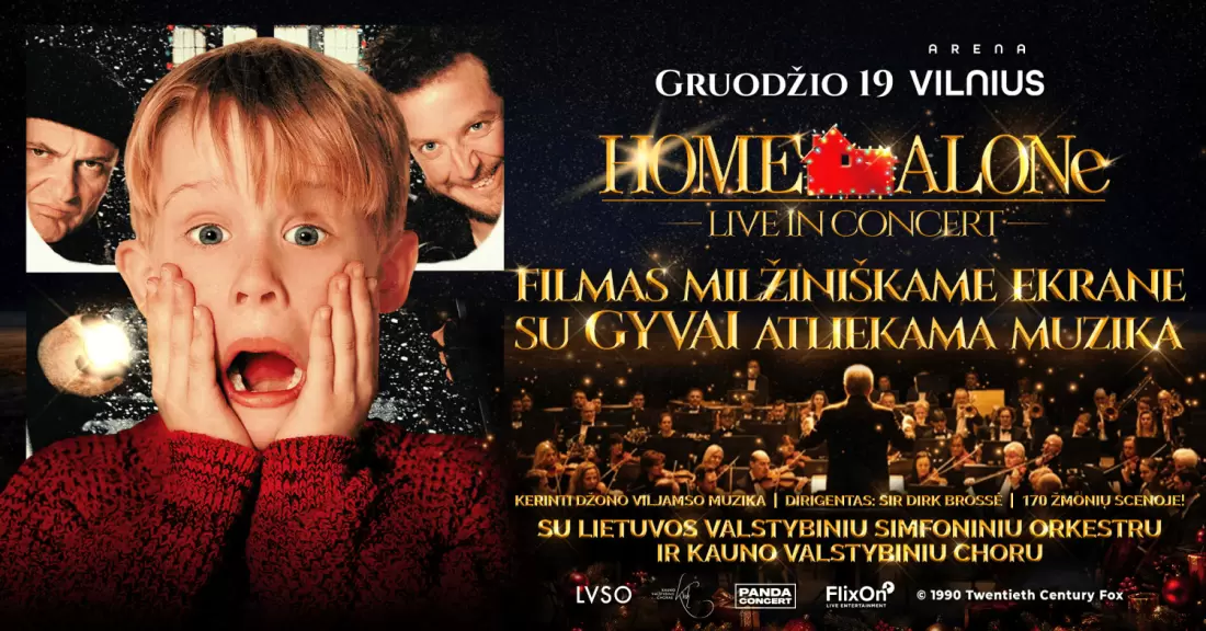 Pirkti bilietus Home Alone Live in Concert su Lietuvos valstybiniu simfoniniu orkestru ir Kauno valstybiniu choru Vilnius, Arena Vilnius Gruodis 19