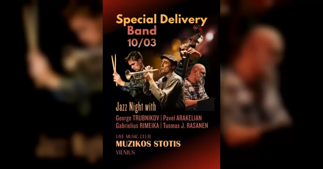 Pirkti bilietus Special Delivery Band Vilnius, Klubas MUZIKOS STOTIS Spalis 03