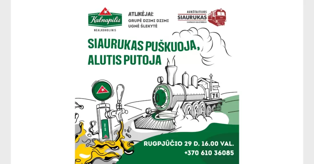 Pirkti bilietus SIAURUKO ALAUS ŠVENTĖ Anykščiai, Anykščių siaurojo geležinkelio stotis Rugpjūtis 29