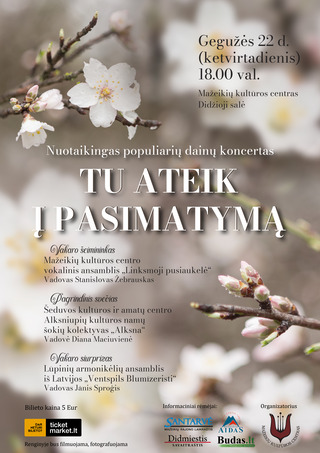 Pirkti bilietus Koncertas „Tu ateik į pasimatymą“ Vilnius, DOMINO teatras Gegužė 22