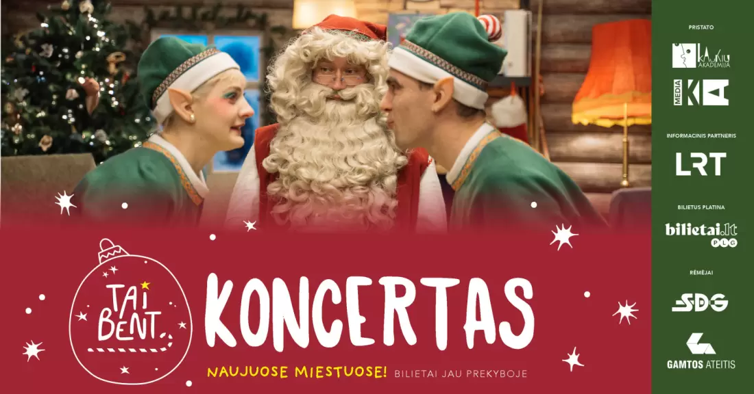 Pirkti bilietus TAI BENT KONCERTAS - spektaklis visai šeimai | Kėdainiai Kėdainiai, Kėdainių kultūros centras Gruodis 19