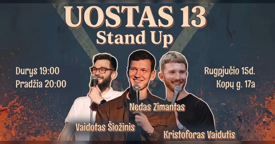 Pirkti bilietus UOSTAS13 Stand Up Palanga, Uostas13 Rugpjūtis 15