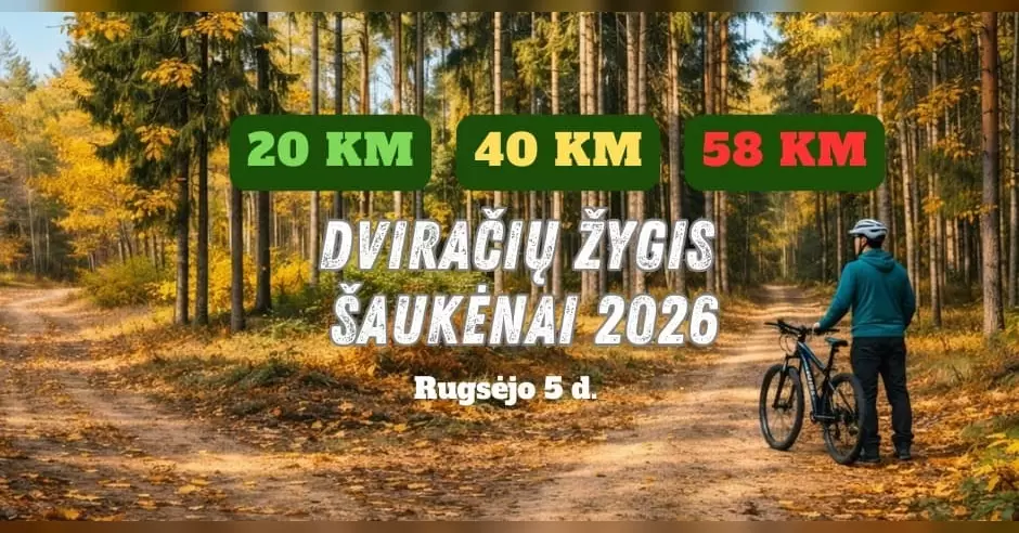 Pirkti bilietus Dviračių žygis Šaukėnai 2026 Šaukėnai, Šaukėnų paplūdimys Rugsėjis 05