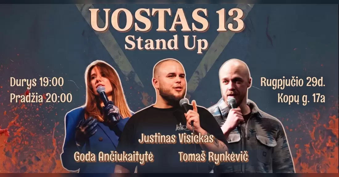 Pirkti bilietus UOSTAS13 Stand Up Šventoji Palanga, Uostas13 Rugpjūtis 29