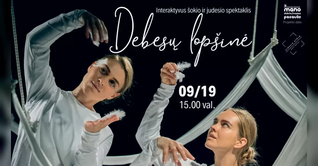 Pirkti bilietus Interaktyvus šokio ir judesio spektaklis 0-6 mėn. kūdikiams „DEBESŲ LOPŠINĖ“ Tauragė, Tauragės kultūros centras Rugsėjis 19
