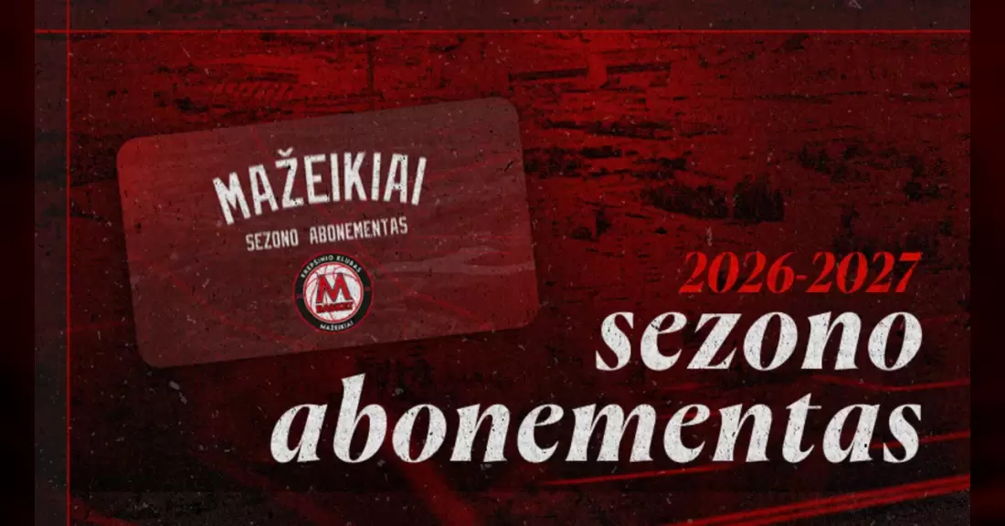 Pirkti bilietus Mažeikių „M Basket“ 2026/27 m. sezono abonementas Mažeikiai, Mažeikių Ventos progimnazijos sporto salė Rugsėjis 01 - Birželis 30
