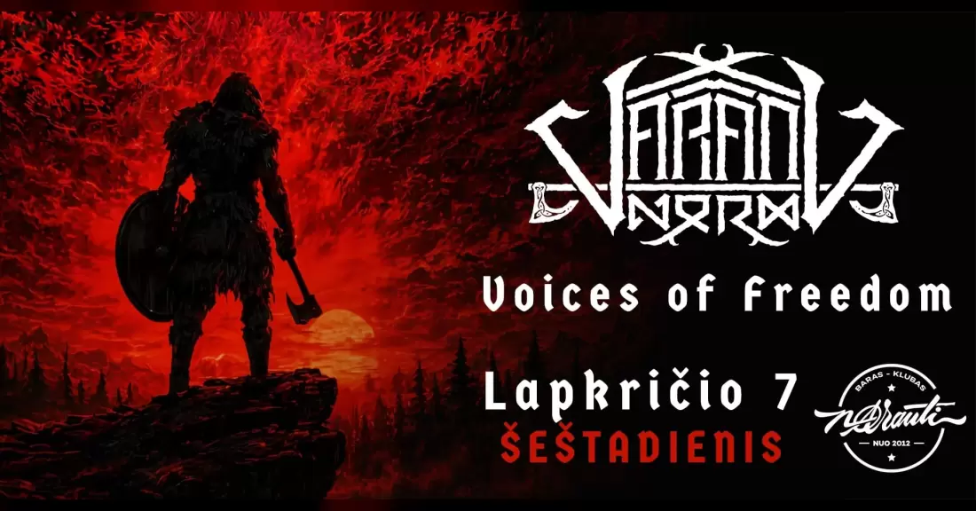 Pirkti bilietus VARANG NORD - Voices Of Freedom Tour 2026 – Vilnius Vilnius, Radisson Blu Hotel Lietuva Lapkritis 07