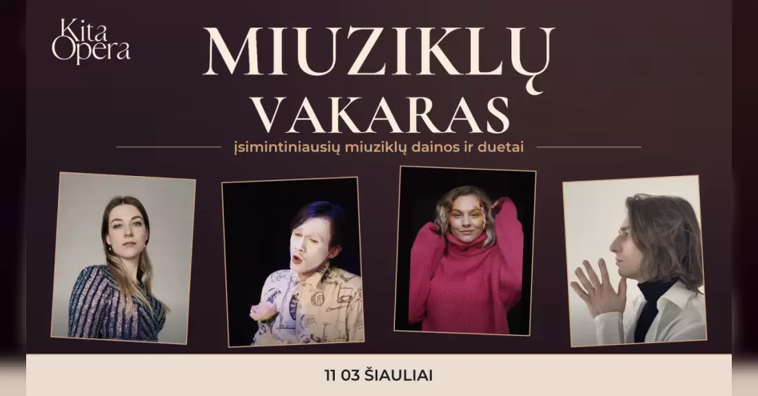 Pirkti bilietus Miuziklų vakaras – įsimintiniausių miuziklų dainos ir duetai Šiauliai, Šiaulių kultūros centras Lapkritis 03