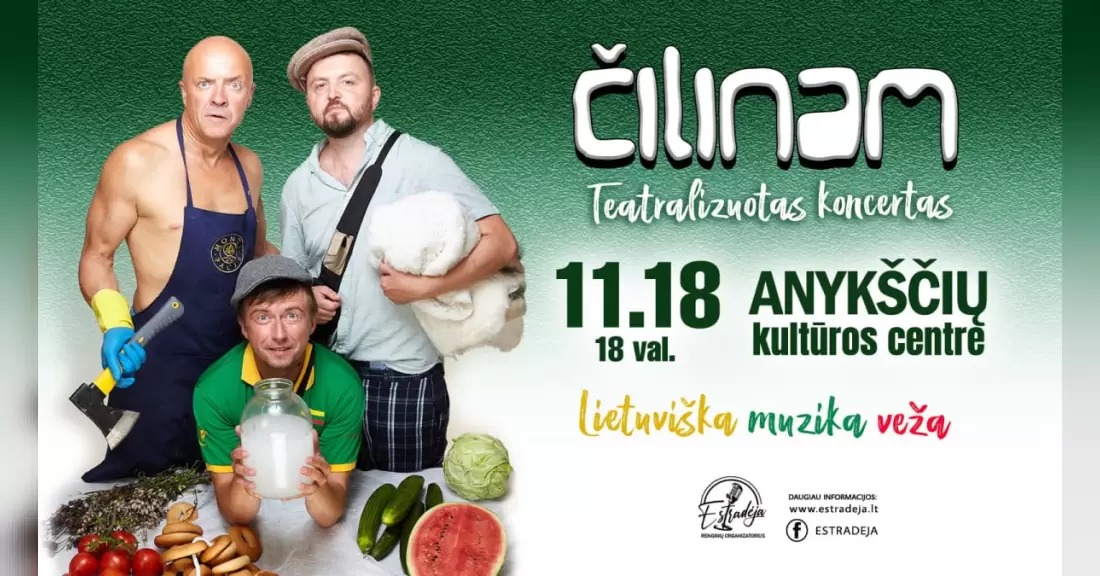 Pirkti bilietus Grupė ČILINAM | Teatralizuotas koncertas „Lietuviška muzika veža“ Anykščiai, Anykščių kultūros centras Lapkritis 18