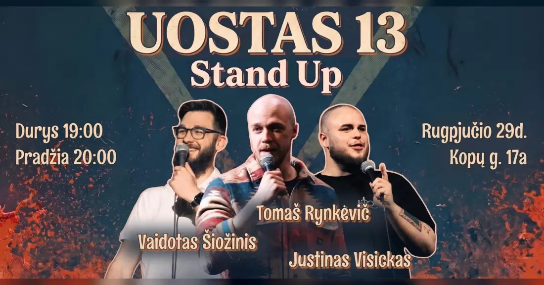Pirkti bilietus UOSTAS13 Stand Up Šventoji Palanga, Uostas13 Rugpjūtis 29