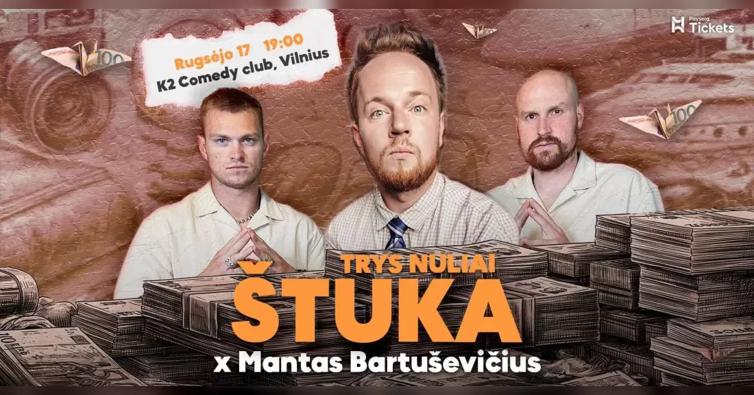 Pirkti bilietus Hiparikai x Mantas Bartuševičius | TRYS NULIAI ŠTUKA Vilnius, K2 Comedy Club Rugsėjis 17