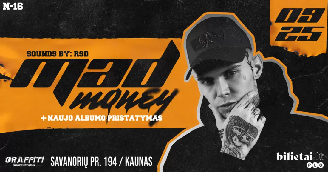 Pirkti bilietus Mad Money | Albumo pristatymas | Kaunas Kaunas, Graffiti underground Rugsėjis 25