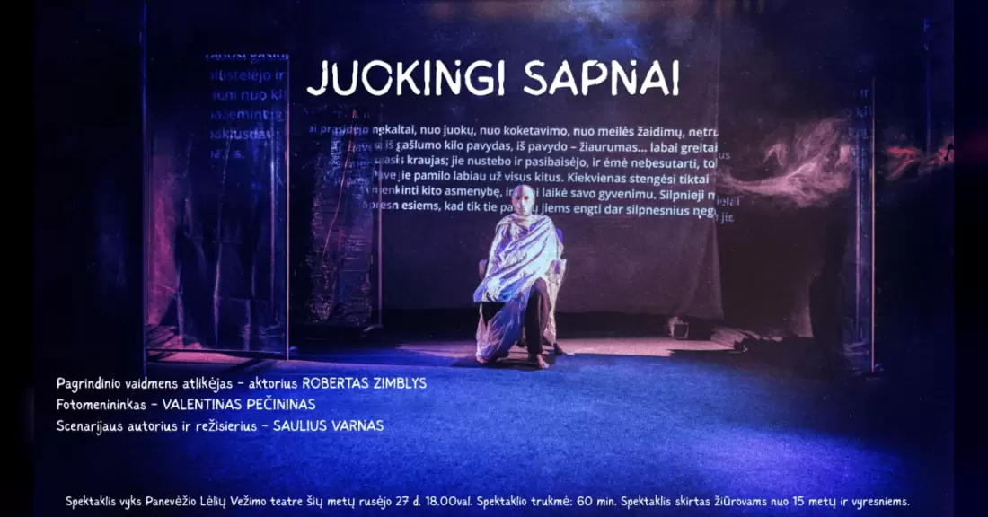Pirkti bilietus JUOKINGI SAPNAI Panevėžys, Panevėžio lėlių vežimo teatras Rugsėjis 27