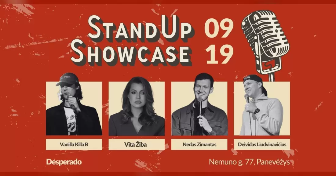 Купить билеты Stand Up Showcase | Panevėžys Panevėžys, Desperado Сентябрь 19