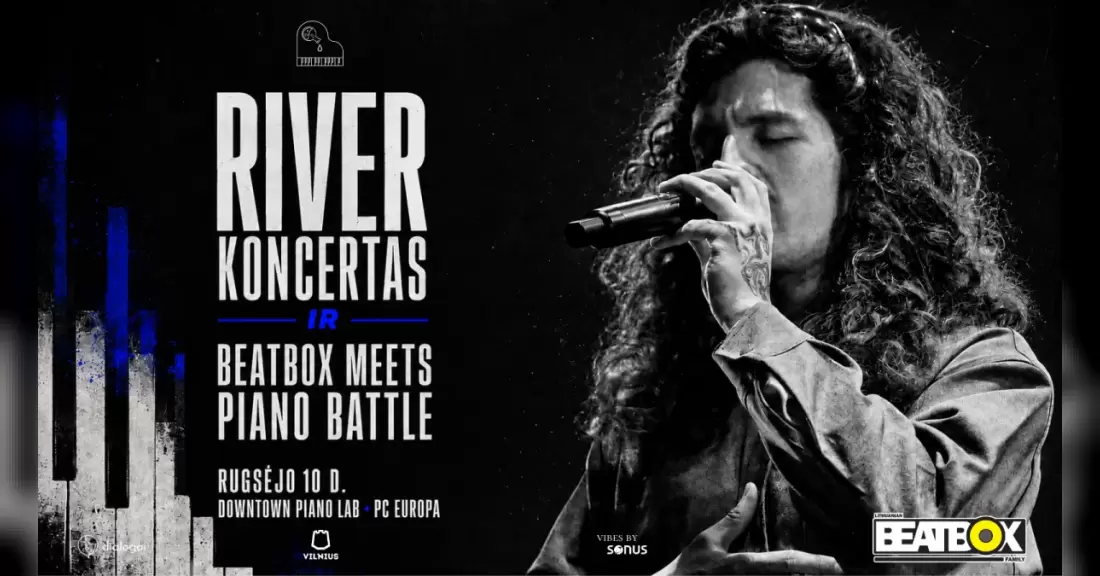 Купить билеты RIVER KONCERTAS ir Beatbox Meets Piano battle Vilnius, Downtown Piano Lab Сентябрь 10