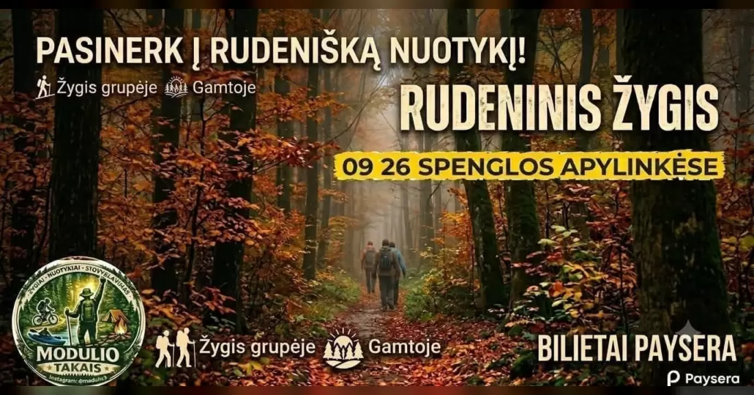 Pirkti bilietus Rudens žygis Varėnos rajono savivaldybė, 8QQG+66 Paklėštarė Rugsėjis 26