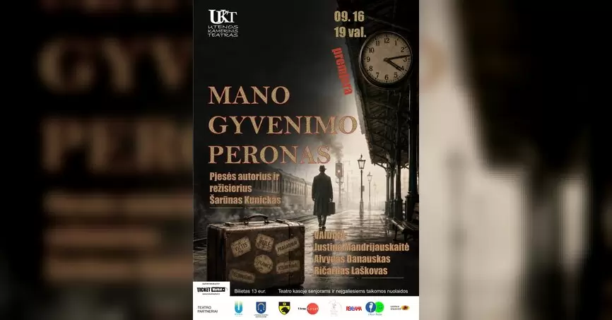 Pirkti bilietus UKT PREMJERA | Spektaklis “MANO GYVENIMO PERONAS” Utena, Utenos Kamerinis teatras Rugsėjis 16