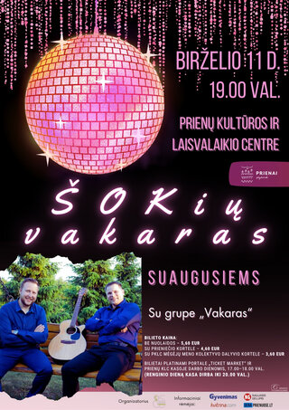 Pirkt biļetes Šokių vakaras suaugusiems Kaunas, Kauno valstybinė filharmonija Jūnijs 11