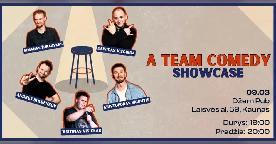 Pirkti bilietus A Team comedy showcase (Kaunas) Kaunas, Džempub Rugsėjis 03
