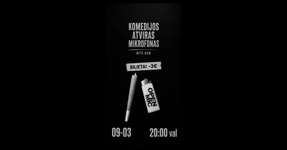 Pirkti bilietus KOMEDIJOS ATVIRAS MIKROFONAS Vilnius, Bitc Karaoke Bar Rugsėjis 03