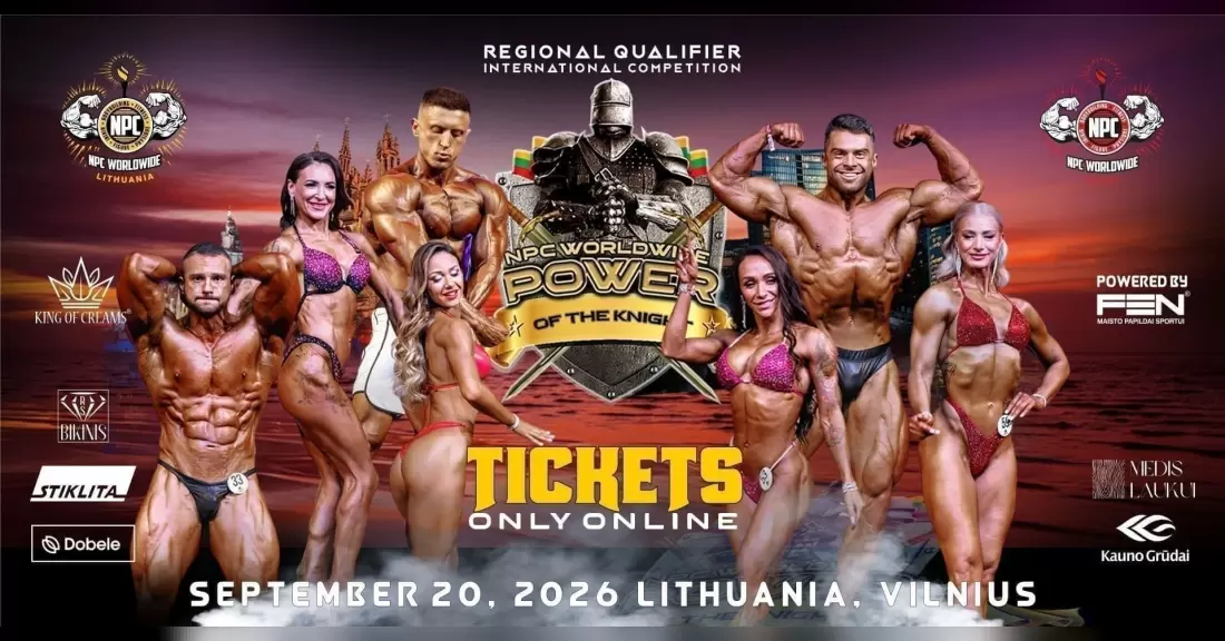 Pirkti bilietus NPC Power of the Knight 2026 - tarptautinės kultūrizmo varžybos Vilnius, Vilniaus lenkų kultūros namai Rugsėjis 20