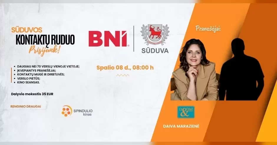 Pirkti bilietus Sūduvos Kontaktų Ruduo Marijampolė, Spindulys Spalis 08