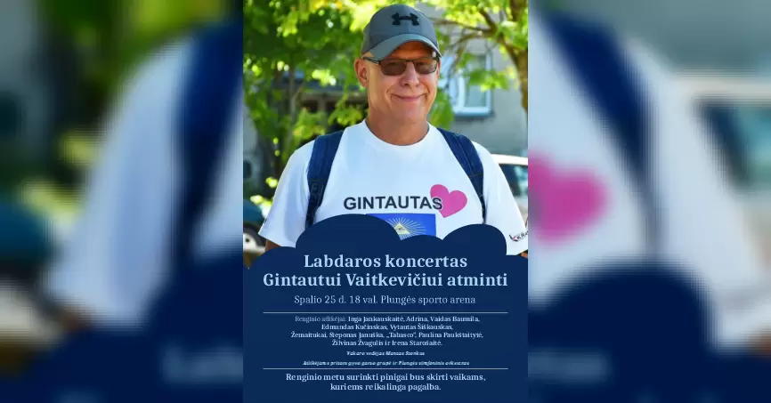 Pirkti bilietus Paramos koncertas Gintautui Vaitkevičiui atminti Plungė, Plungės sporto arena (Mendeno g. 1C) Spalis 25