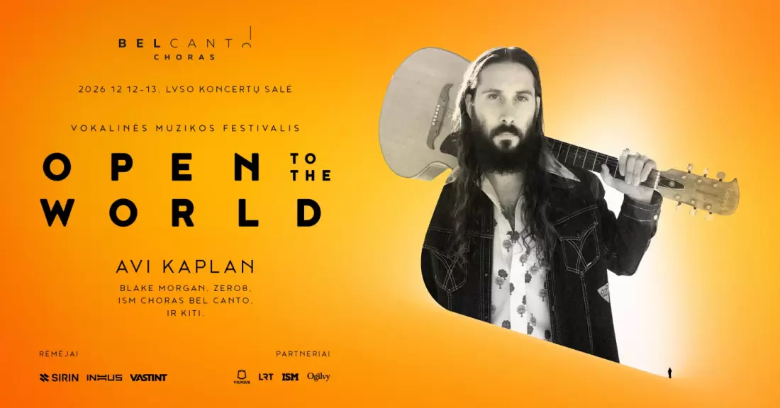 Pirkti bilietus Open To The World 26: Avi Kaplan, Zero8, ISM Choras Bel Canto & Draugai Vilnius, LVSO koncertų salė Gruodis 13