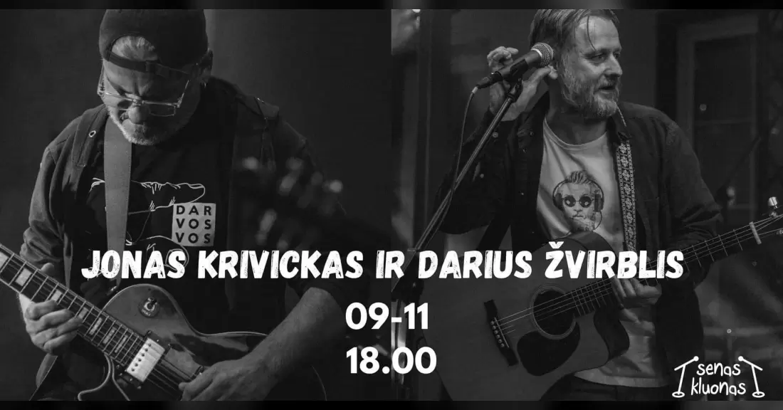 Pirkti bilietus Jono Krivicko ir Dariaus Žvirblio koncertas Papiškiai, Senas Kluonas Rugsėjis 11