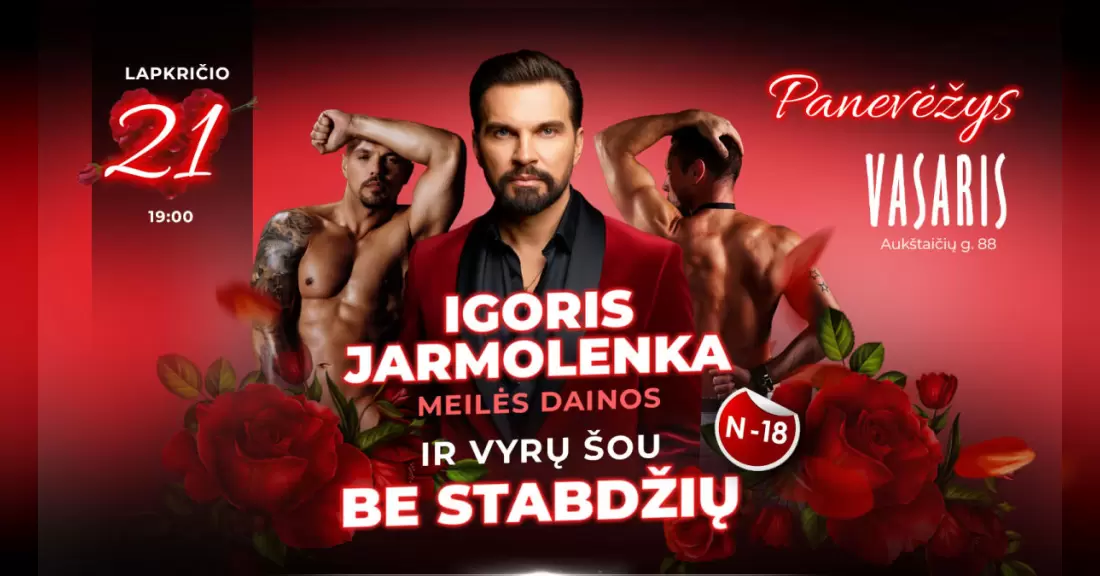 Pirkti bilietus Igoris Jarmolenka ir Vyrų Šou Be Stabdžių | Panevėžys Panevėžys, Restoranas „Vasaris“ Lapkritis 21
