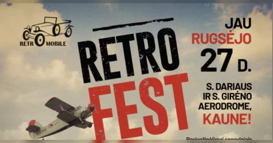 Pirkti bilietus Retro mugė 2026 ruduo Kaunas, S. Dariaus ir S. Girėno aerodromas Rugsėjis 05-07