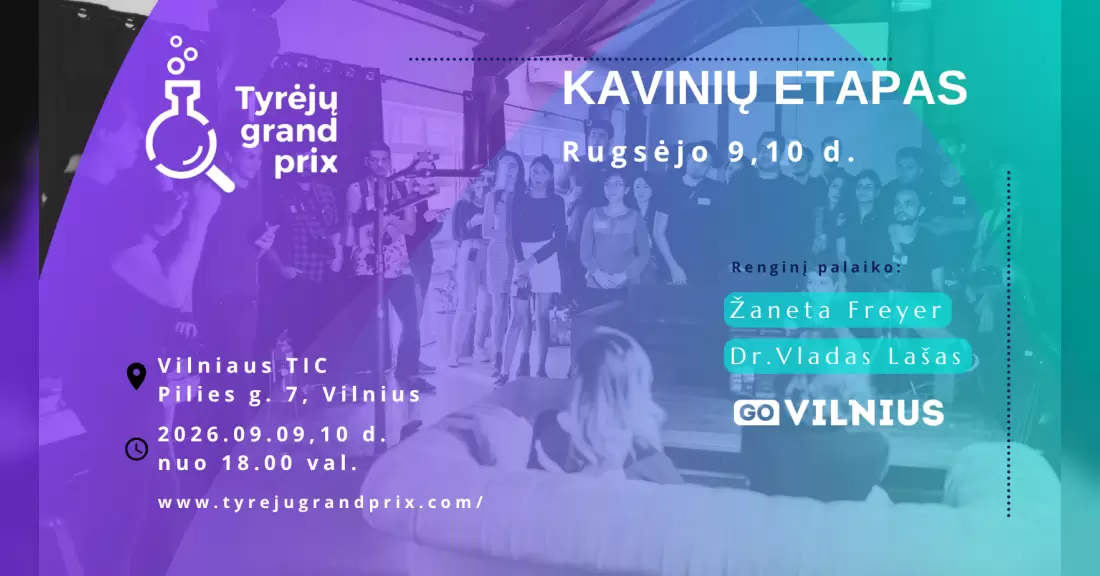 Pirkti bilietus Tyrėjų Grand Prix: Coffee break - Kavinių etapas Vilnius, Vilniaus TIC Rugsėjis 09-10