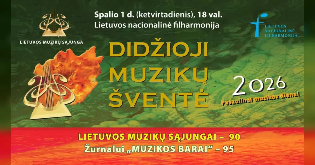 Pirkti bilietus DIDŽIOJI MUZIKŲ ŠVENTĖ 2026 Vilnius, Lietuvos nacionalinė filharmonija Spalis 01