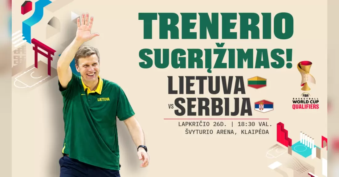 Pirkti bilietus Atranka į Pasaulio krepšinio čempionatą: Lietuva - Serbija Klaipėda, Klaipėdos Švyturio arena Lapkritis 26