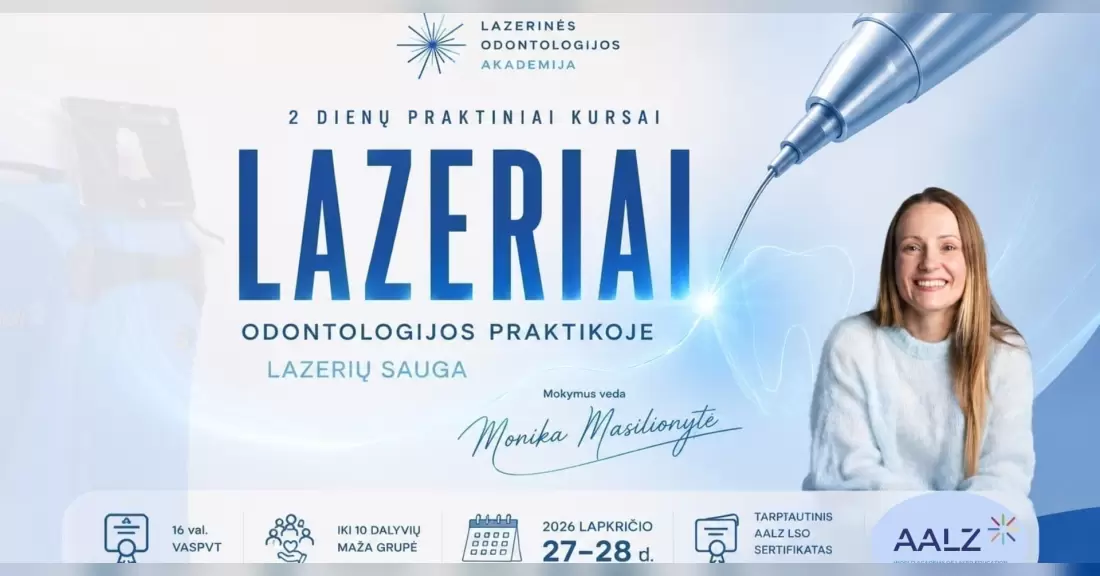 Pirkti bilietus Lazeriai odontologijos praktikoje. Lazerių sauga + LSO sertifikavimas Kaunas, Partizanų g. 27 E Lapkritis 27-28