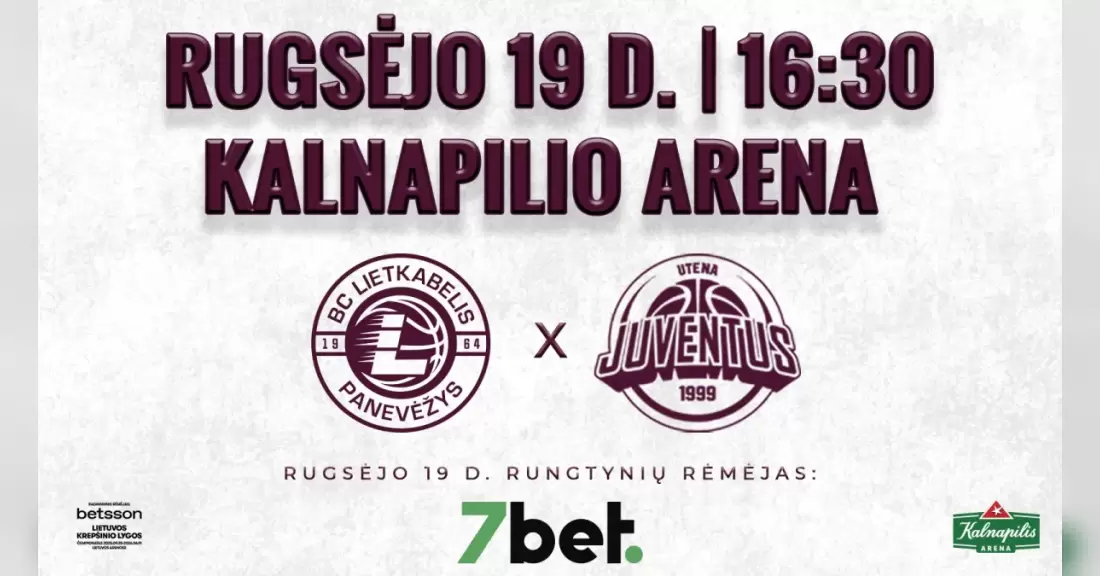 Pirkti bilietus LKL rungtynės: Panevėžio „Lietkabelis“ – Utenos „Juventus“ Panevėžys, Kalnapilio arena Rugsėjis 19