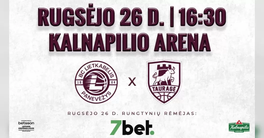 Pirkti bilietus LKL rungtynės: Panevėžio „Lietkabelis“ – Tauragės „Tauragė“ Panevėžys, Kalnapilio arena Rugsėjis 26