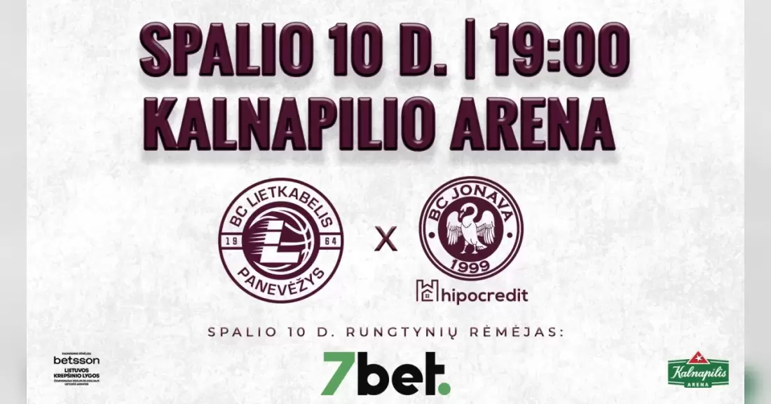 Pirkti bilietus LKL rungtynės: Panevėžio „Lietkabelis“ – Jonavos „Hipocredit“ Panevėžys, Kalnapilio arena Spalis 10