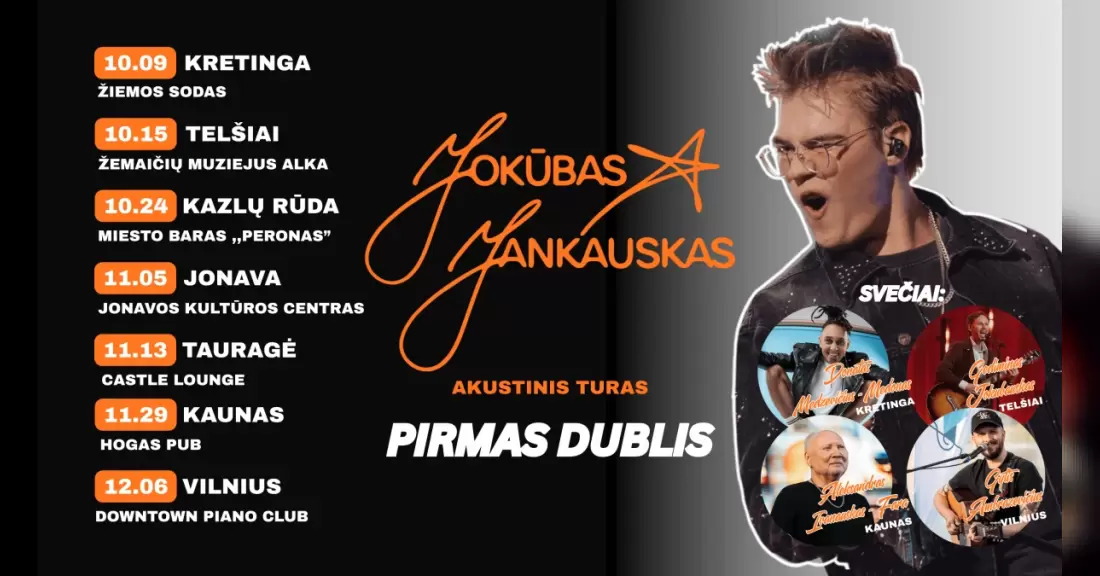 Pirkti bilietus Jokūbas Jankauskas: akustinis turas „Pirmas dublis“ | VILNIUS Vilnius, Downtown Piano Lab Gruodis 06