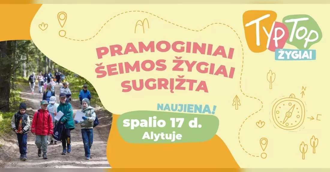 Pirkti bilietus TYP TOP pramoginis šeimos žygis Alytuje Alytus, Šilo g. 2 Spalis 17