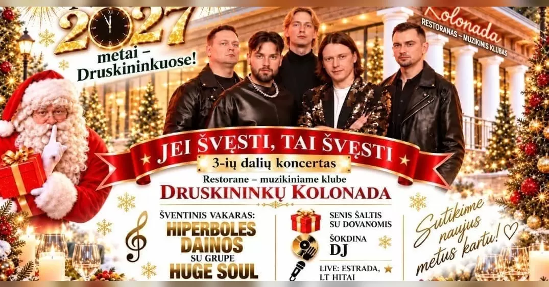 Pirkti bilietus 2027 NAUJI METAI // DRUSKININKAI // KOLONADA Druskininkai, DRUSKININKŲ KOLONADA Gruodis 31 - Sausis 01