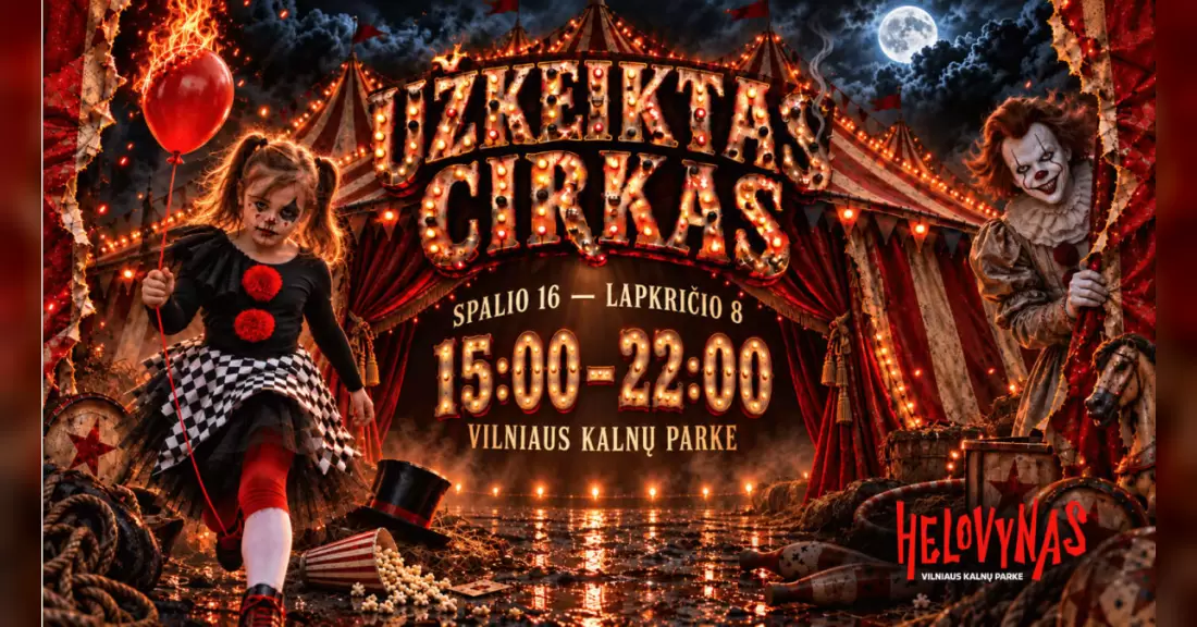 Pirkti bilietus Helovynas Kalnų parke: Užkeiktas cirkas Vilnius, Kalnų parkas Spalis 21