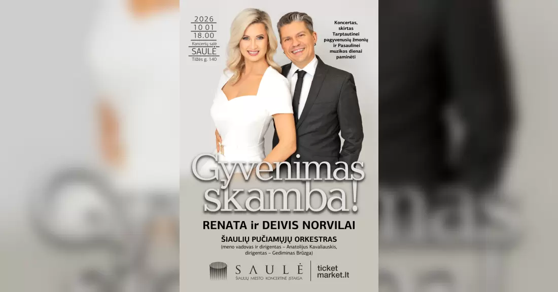 Pirkti bilietus „GYVENIMAS SKAMBA!“ Šiauliai, Koncertų salė Saulė Spalis 01