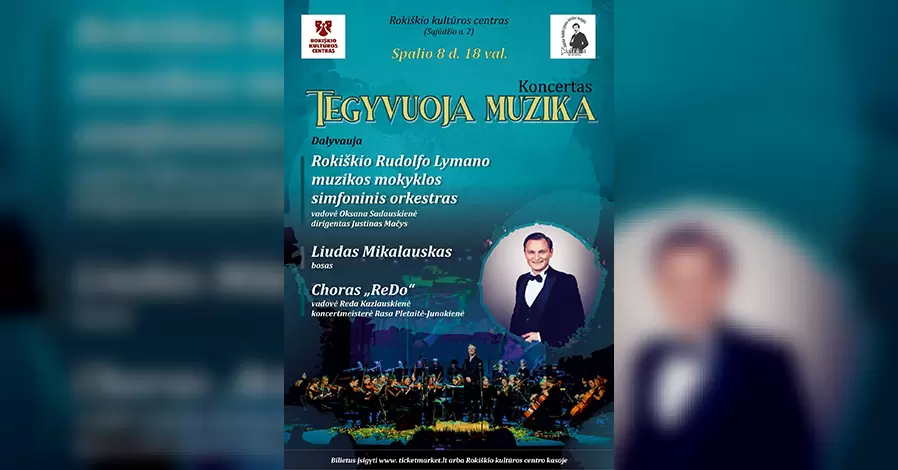 Pirkti bilietus Koncertas „Tegyvuoja muzika“ Rokiškis, Rokiškio kultūros centras Spalis 08
