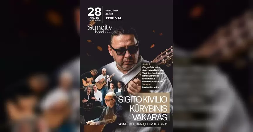 Pirkti bilietus Sigito Kivilio kūrybinis vakaras „40 metų su daina, eilėm ir gitara“ I Renginių alėja Šiauliai, Suncity hotel Spalis 28