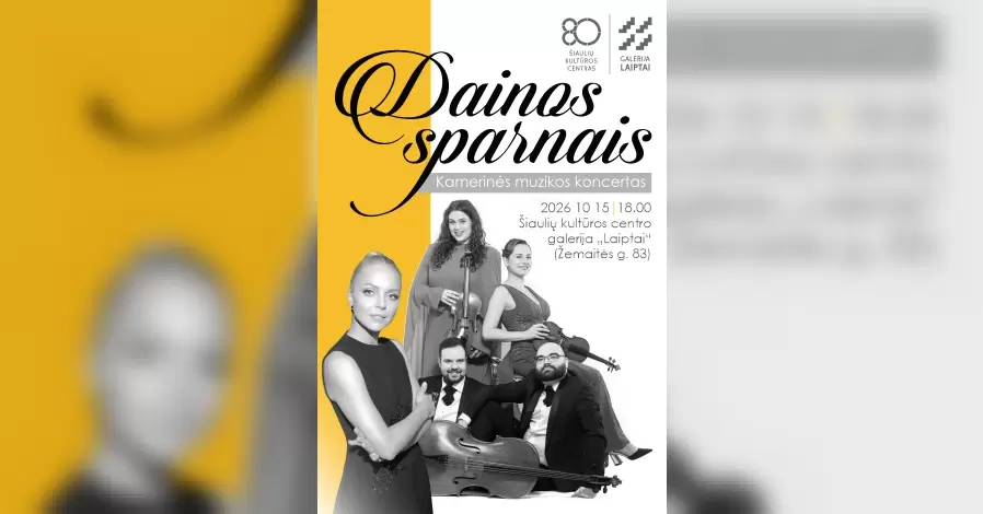 Pirkti bilietus Kamerinės muzikos koncertas „Dainos sparnais“ Šiauliai, Šiaulių kultūros centro galerija „Laiptai“ Spalis 15
