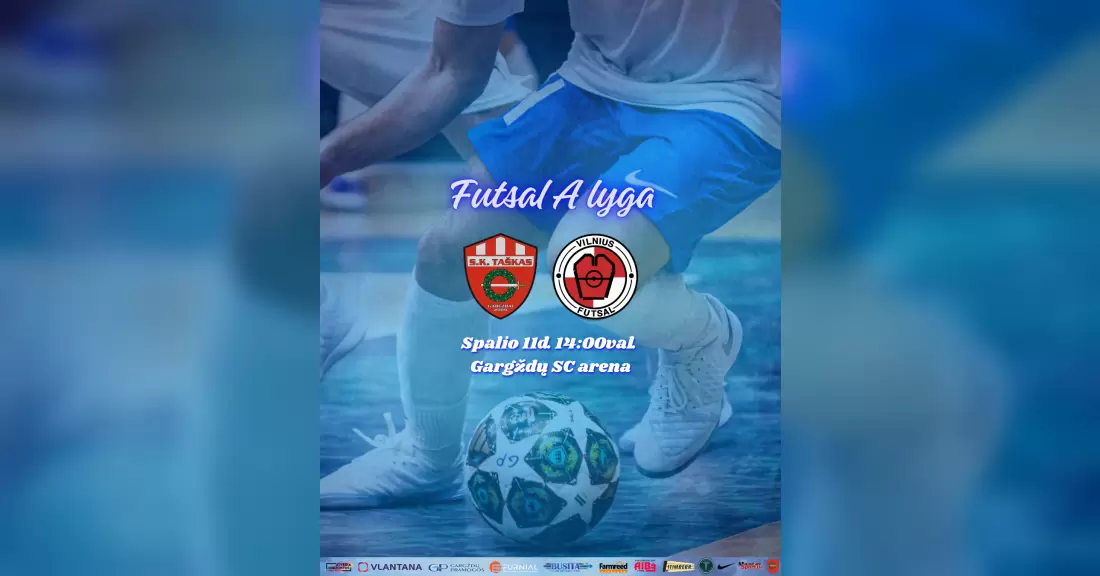 Pirkti bilietus Futsal A lyga (2 turas): Gargždų Pramogos - Vilnius Futsal Gargždai, Gargždų sporto centro arena (Dariaus ir Girėno g. 4) Spalis 11