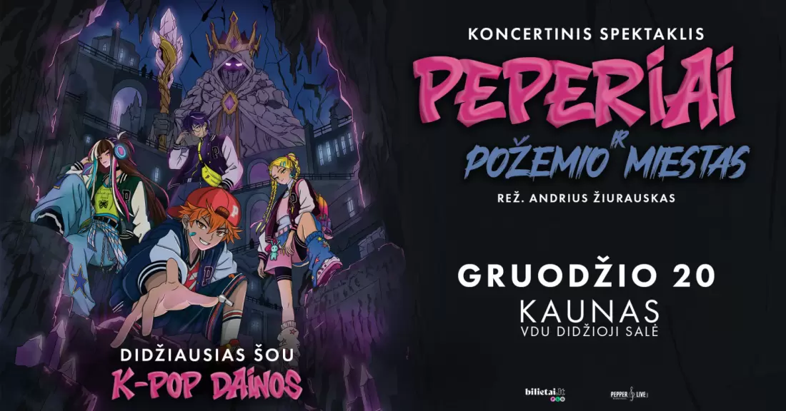 Pirkti bilietus PEPERIAI ir požemio miestas | Kaunas Kaunas, VDU didžioji salė Gruodis 20