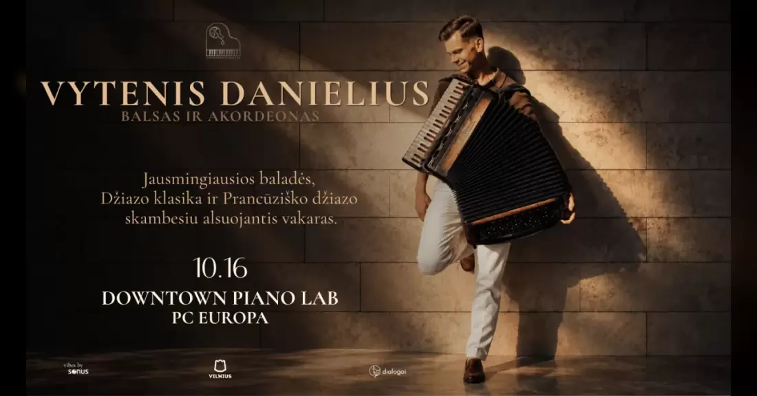 Pirkti bilietus Vytenis Danielius | Jausmingos baladės, Džiazo klasika ir Prancūziško džiazo elegancija alsuojantis vakaras. Vilnius, Downtown Piano Lab Spalis 16